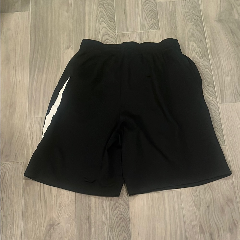 Nike Black Shorts with White Swoosh - Picture 2 of 5
